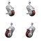 Service Caster 3 Inch SS Maroon Polyurethane Swivel 12mm Threaded Stem Caster Brake, 2PK SSTS20S314-PPUB-MRN-TLB-M1215-2-S-2 - alternate 4